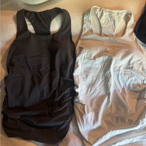 CRZ YOGA Black and White Maternity Tank Tops